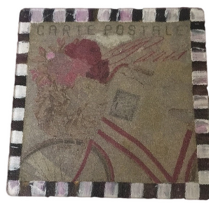Hand painted and decoupaged trivet